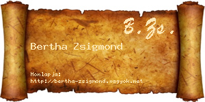 Bertha Zsigmond névjegykártya