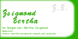 zsigmond bertha business card